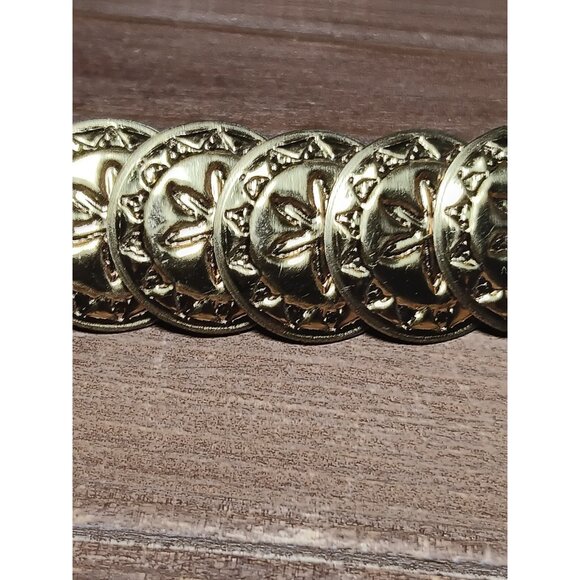 Elastic Stretch Belt Gold Tone Coin Disc Cinch Waist Jewelry 26\